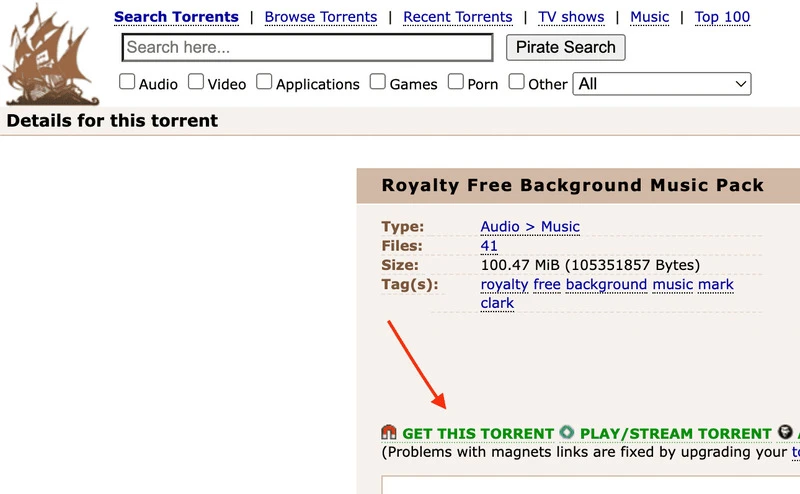 Cómo descargar torrents desde PirateBay